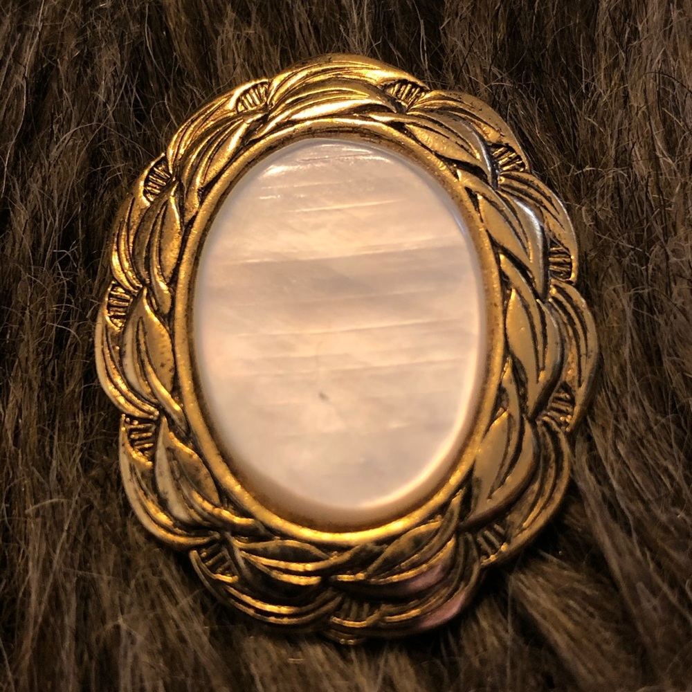 Vintage mid century mother of pearl scarf clip
